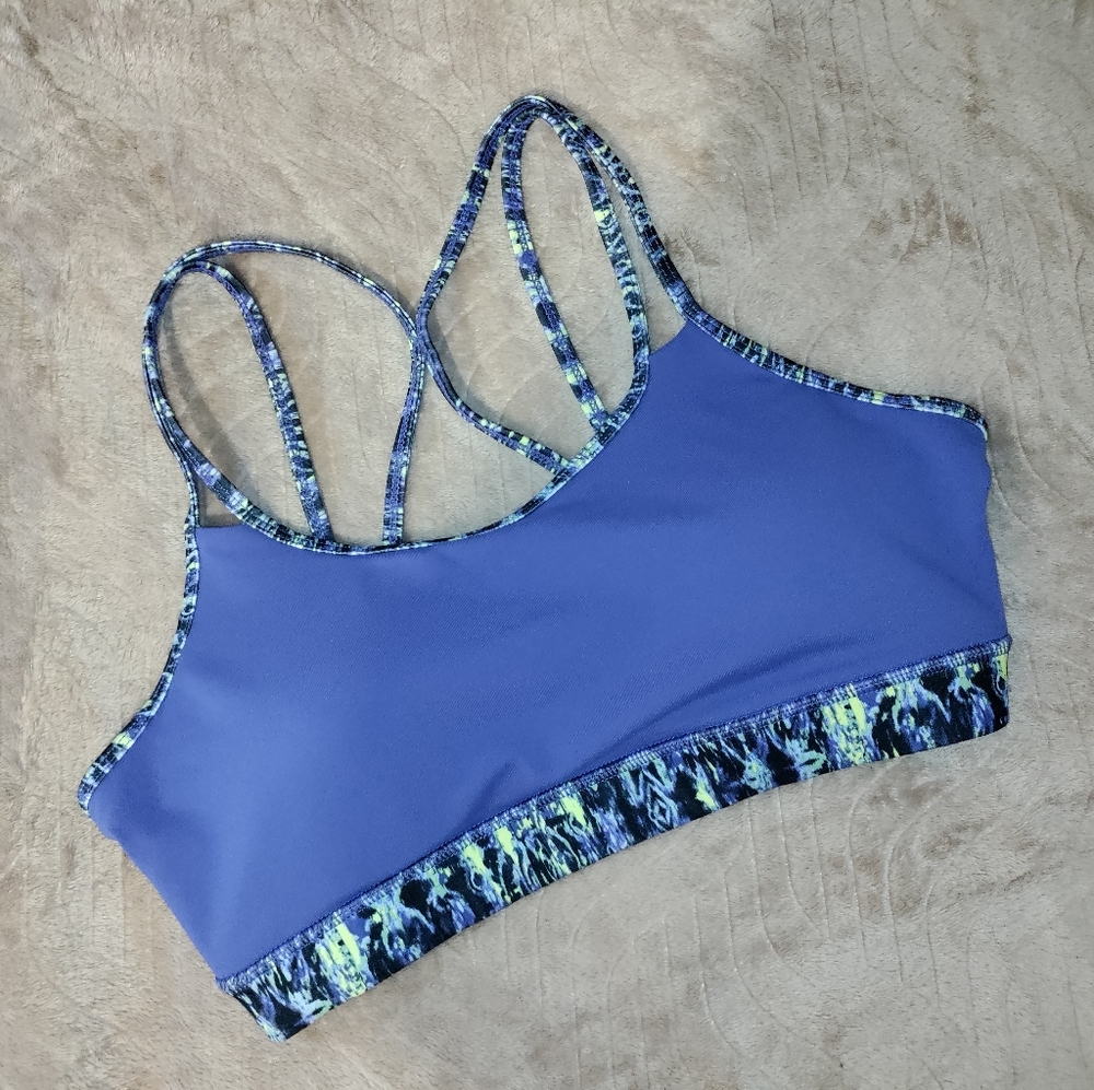GAIAM | Purple Criss Cross Strappy Sports Bra Womens Size Medium
